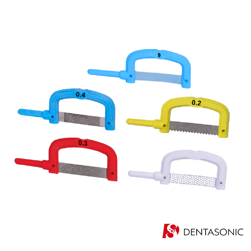 Oscillating DiaStrips for controlled IPR from 0.1 to 0.4mm. Orthodontics, Aligners – Savaria-Dent