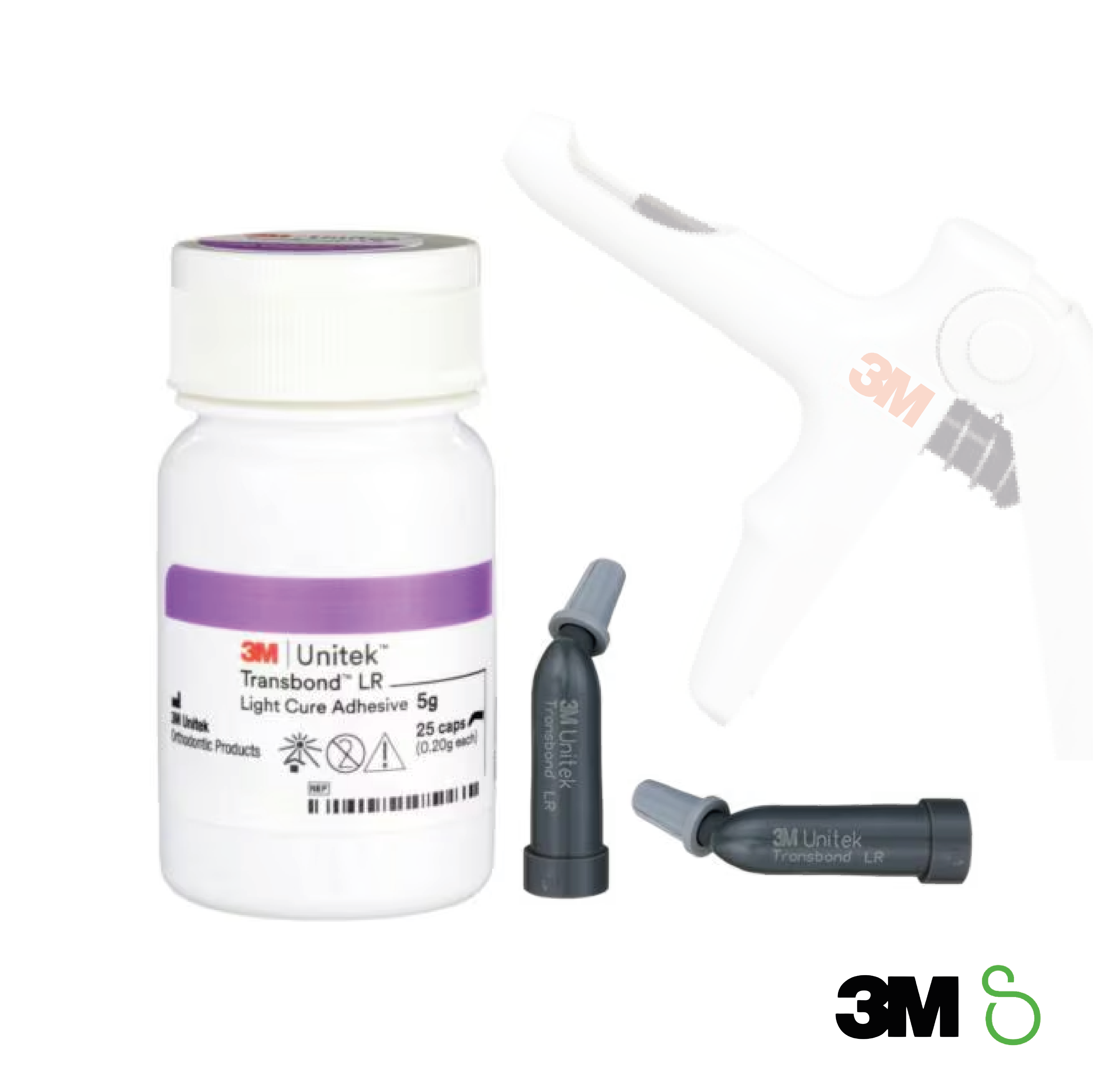 3M Transbond LR Adhesive light cure adhesive for orthodontic bonding of lingual retainers.