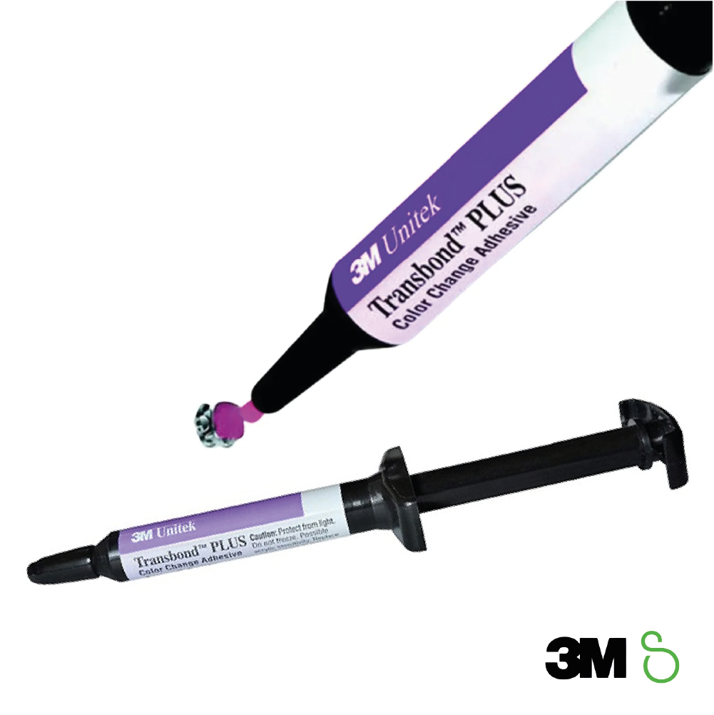 3M Transbond Plus Color Change orthodontic Adhesive light cure metal and ceramic brackets.